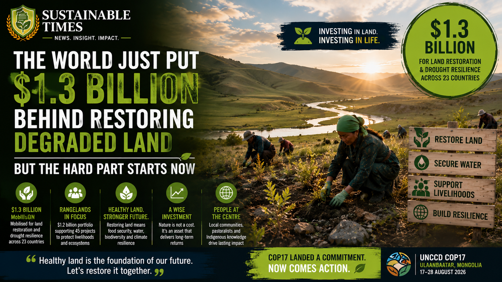 1.3 billion - land - restoration