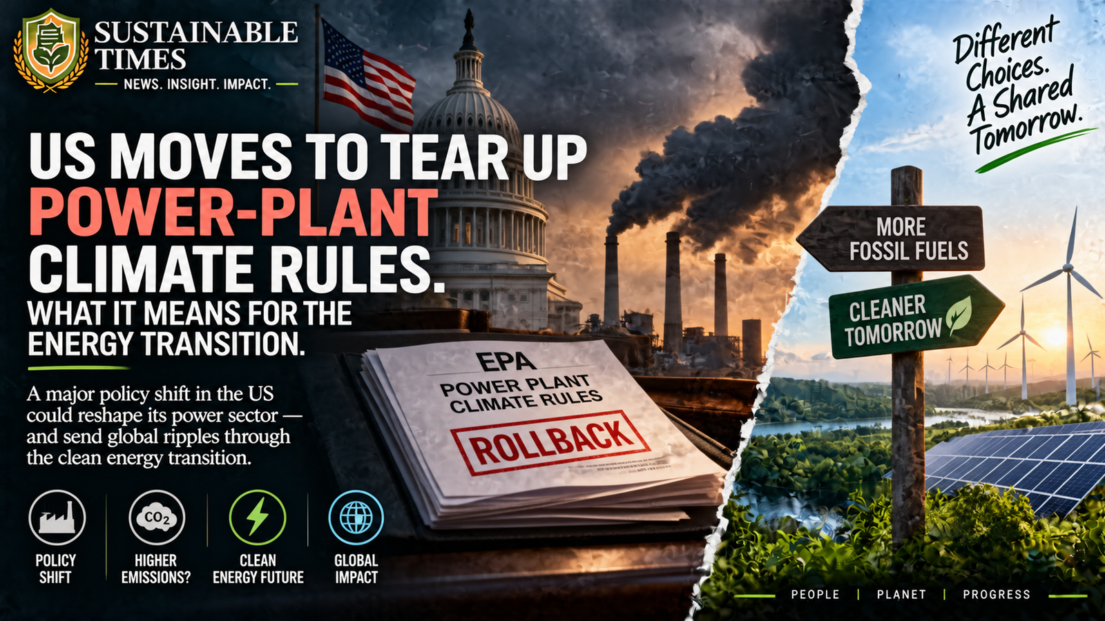 US Moves to Repeal Power-Plant Climate Rules: What It Means for Clean Energy