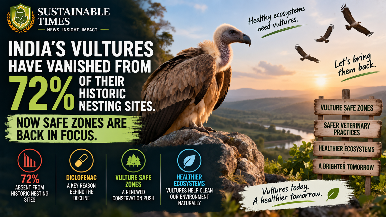 India’s Vultures Vanish From 72% of Historic Nesting Sites: Why Safe Zones Matter